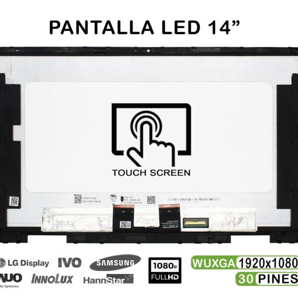 Ecrã LED Tátil 14" WUXGA (1920x1080) 30 Pinos para Portátil HP Pavilion x360 14-DY Series