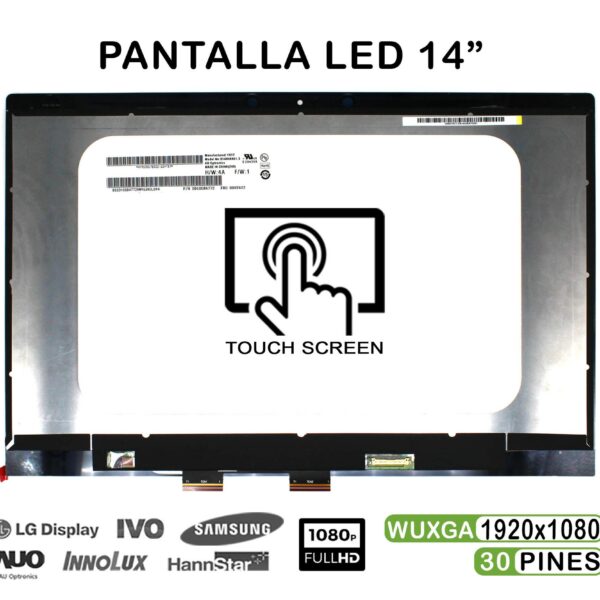 ECRÃ TÁTIL DE LED DE 14" SIN MOLDURA PARA PORTÁTIL HP PAVILION X360 14-CD 14M-CD