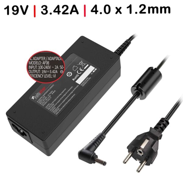 Carregador para Portátil Asus X553MA 19V 3.42A 65W - Conector 4.0x1.2mm