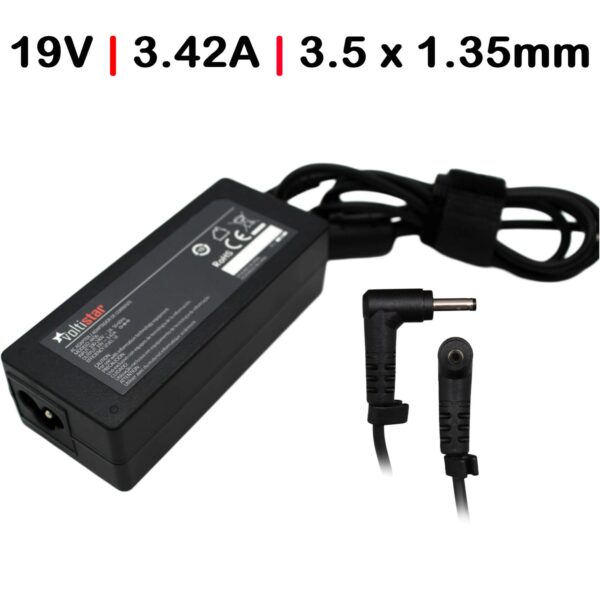 Carregador para Portátil INSYS 19V 3.42A 65W - Conector 3.5x1.35mm