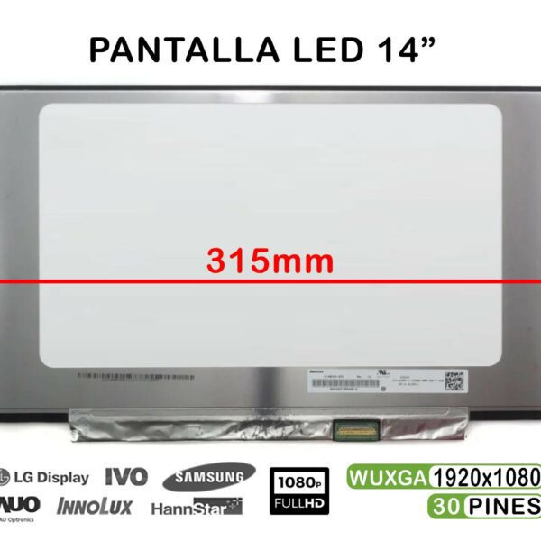 ECRÃ LED FOSCO DE 14" PARA PORTATIL NT140FHM-N47 315MM FHD 30 PINES