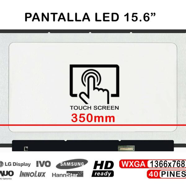 ECRÃ LED TÁTIL DE 15.6" PARA PORTATIL NT156WHM-T02 40 PINES