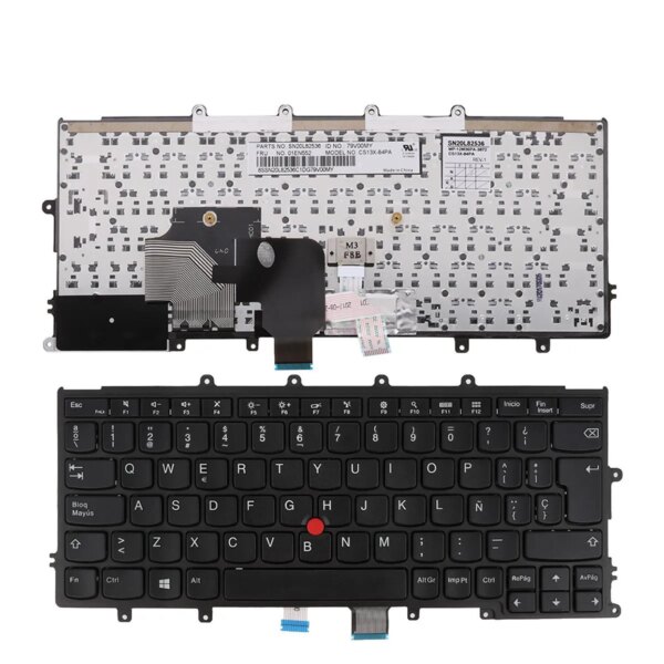 Teclado Portátil Lenovo ThinkPad X240 X250 X260 X270 Espanhol Preto