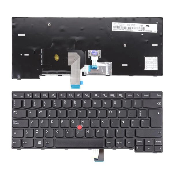 Teclado Portátil Lenovo ThinkPad E450 E455 E450C E460 E465 Preto Espanhol