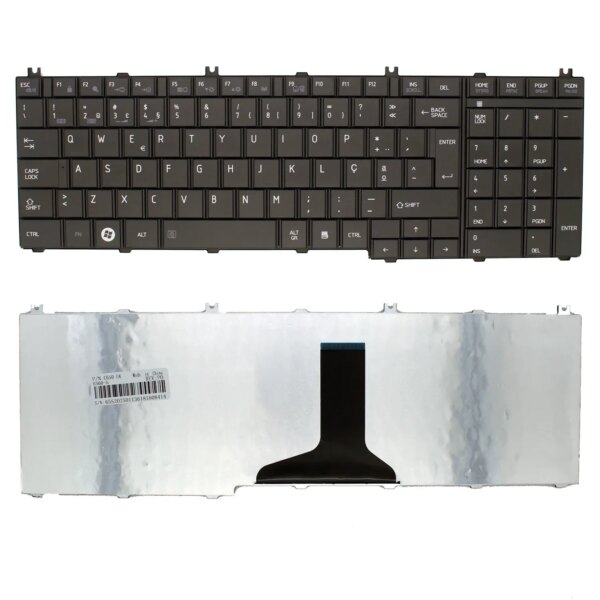 Teclado Português para Portátil Toshiba Satellite C650 C660 L650 L670 L750 T660 Series - Sem Moldura