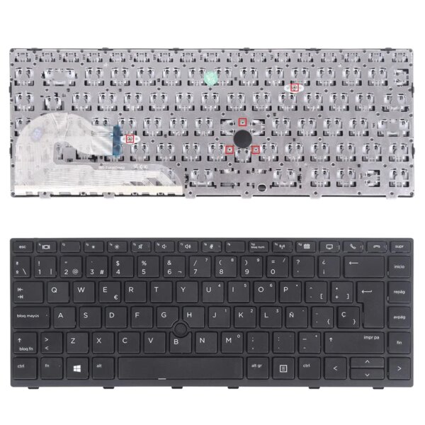 Teclado Portátil HP EliteBook 840 G5 G6 846 G5 G6 Preto Espanhol