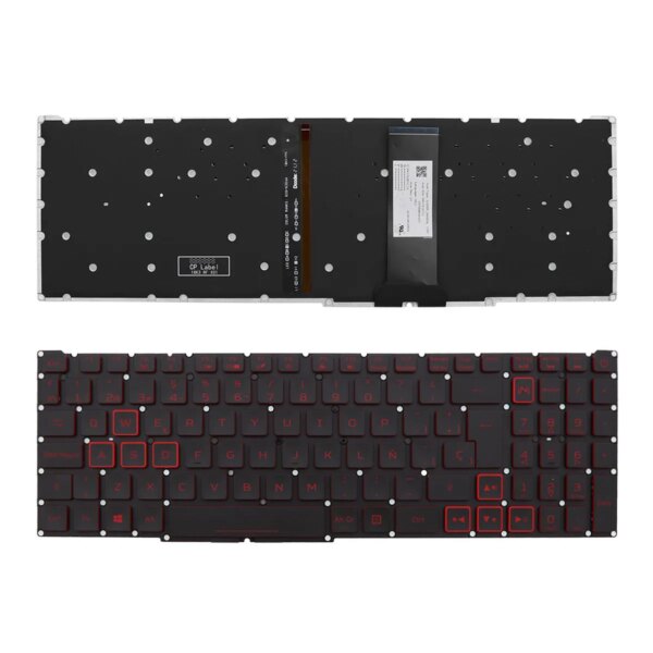 Teclado Retroiluminado Espanhol Preto para Portátil Acer Nitro 4, Nitro 5 AN515-XX e Nitro 7 AN715-51 Series