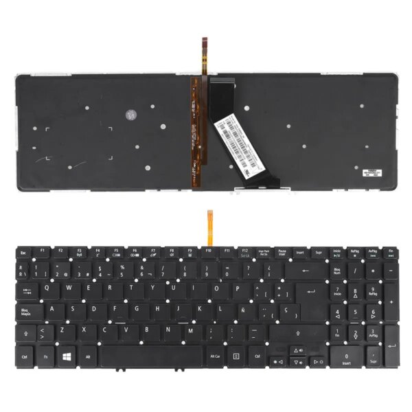 Teclado Retroiluminado Preto ES para Portátil Acer Aspire V5-573 V5-552 Series