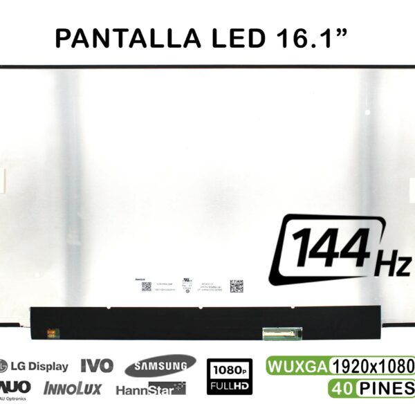 ECRÃ QUASE NOVO LED DE 16,1" PARA NOTEBOOK N161HMA-GAK 144HZ 1920X1080 40 PINOS
