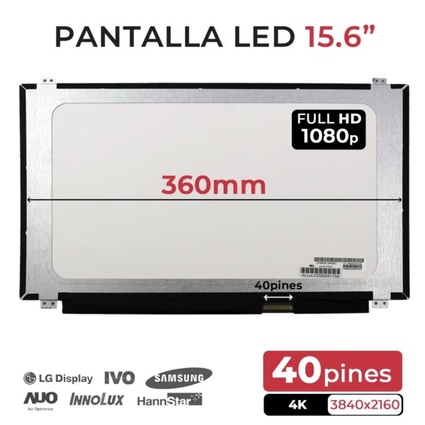ECRÃ LED DE 15.6" PARA PORTÁTIL LP156UD1 (SP)(B1)