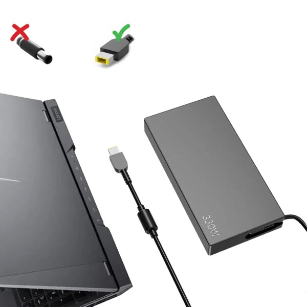 Carregador 330W para Portátil Lenovo Legion Pro Series, Yoga AIO 7 - Conector Square - ADL330SDC3A GX21M50608