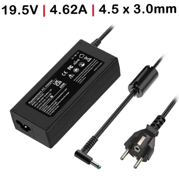 Carregador para Portátil HP 19.5V 4.62A 90W Conector 4.5x3.0mm - PPP012A-S 677777-004