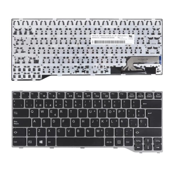 Teclado Portátil Fujitsu Siemens LifeBook T725 T726 Prata Espanhol - Green Computer