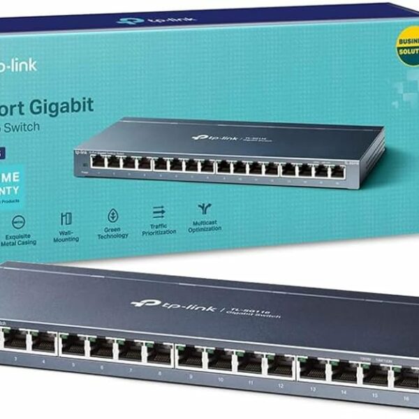Switch TP-Link TL-SG116 Gigabit 16 Portas - Alto Desempenho para Redes