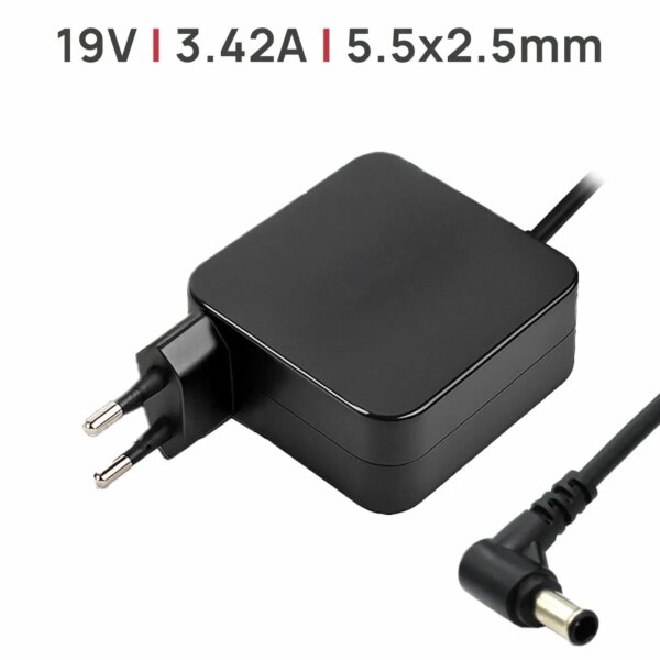 Carregador para Portátil ASUS 19V 3.42A 65W 5.5x2.5mm - Cabo Incluído, Compatível com Múltiplas Séries
