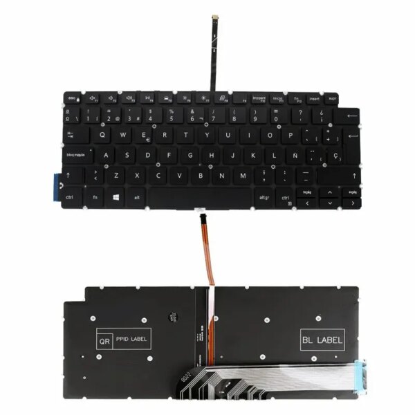 Teclado Retroiluminado Preto Espanhol para Portátil Dell Inspiron 13 5390 5391 7391, 14 5493 5498 7490 7491 - P/N 0WCH78