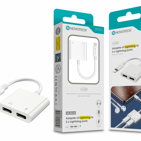 Adaptador Duplo Lightning 1 para 2 - Carregamento e Áudio Simultâneos para iPhone/iPad | Green Computer