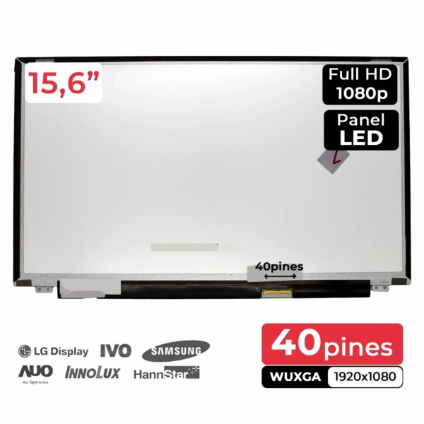 Ecrã LED 15.6" Full HD Mate 40 Pinos LP156WF4-SLB1 para Portátil ASUS R556 Series e Outros Modelos Compatíveis