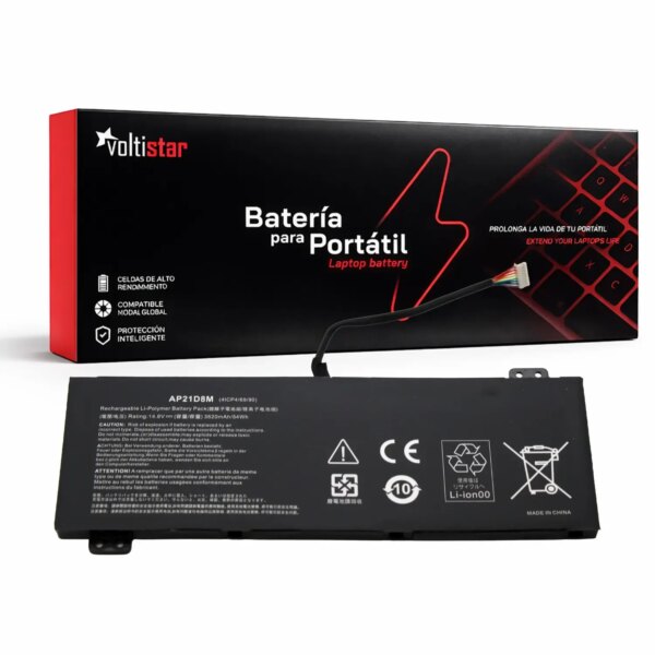 Bateria para Portátil ACER NITRO 5 AN515-58, AN16-51, V15 ANV15-51 - AP21D8M 14.8V 3620mAh
