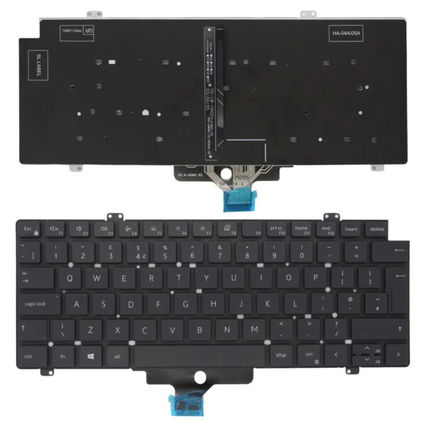 Teclado para Portátil Dell Latitude 74XX 75XX 54XX Series Retroiluminado Inglês Preto | P/N: 0PC0J4, 0FJ5TV, 0K4WGN