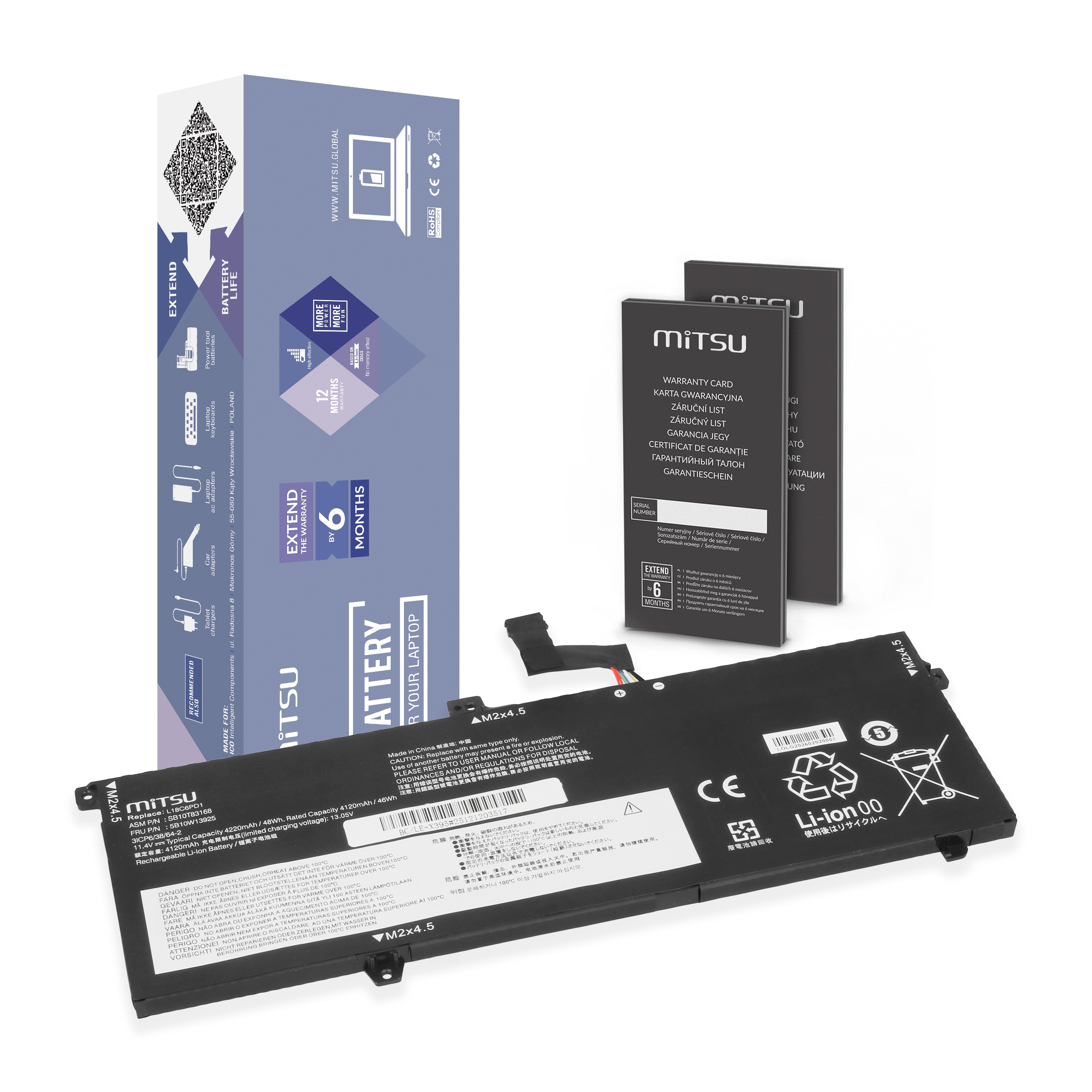 BC-LE-X395-Bateria-Mitsu-do-Lenovo-Thinkpad-X13-Gen-1-X390-X395