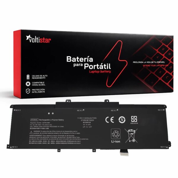 Bateria ZG06XL L07045-855 para Portátil HP Elitebook 1050 G1, ZBook Studio G5 - 11.55V 6200mAh 72Wh