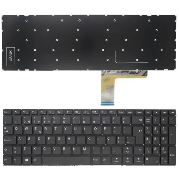 Teclado Português para Portátil Lenovo V110-15 Series (AST, IAP, IKB, ISK) - Preto, Sem Retroiluminação
