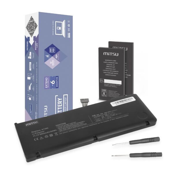 Bateria Mitsu de Alta Capacidade para Portátil Apple MacBook Pro 15 Series (A1382, A1286)