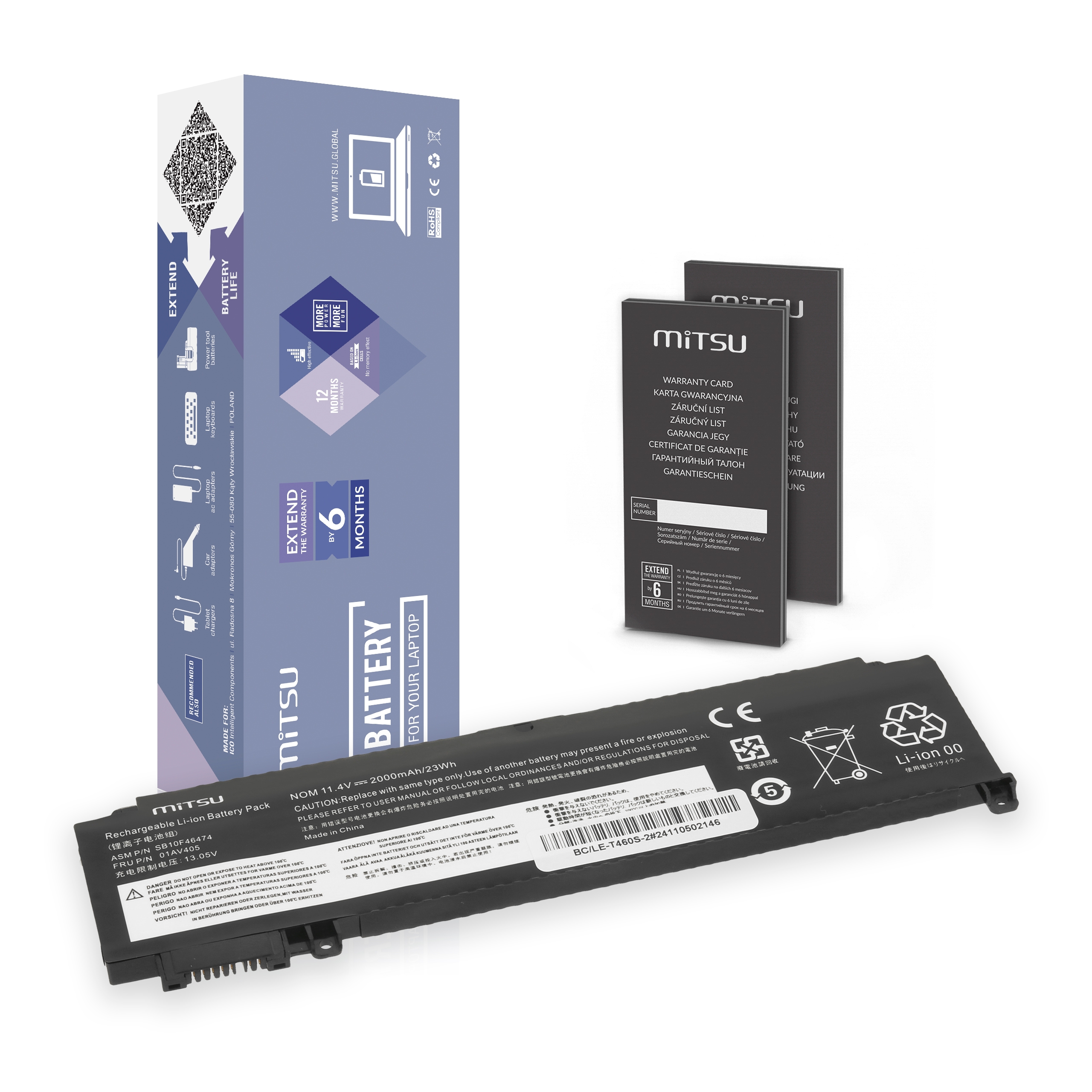 BC-LE-T460S-2-Mitsu-battery-for-Lenovo-Thin1-2ad-T460s-T470s-front-battery