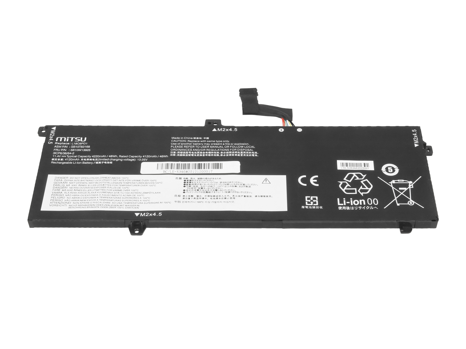 BC-LE-X395-Bateria-Mitsu-do-Lenovo-Thinkpad-X13-Gen-1-X390-X395_2