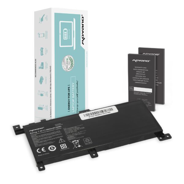 Bateria Movano para Portátil Asus X556, X556U Series - 7.4V/7.6V 4900mAh (36Wh) - Substituição C21N1509