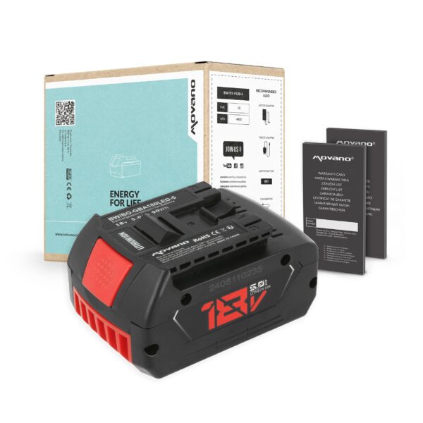 Bateria Movano 18V 5000mAh para Ferramentas Bosch GBA BAT609, BAT618 - Alta Capacidade