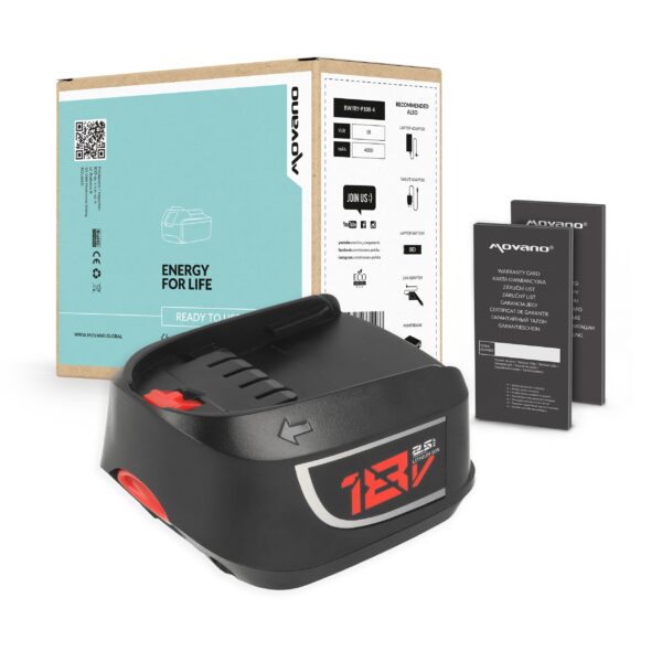 Bateria Movano 18V 2500mAh para Ferramentas Portáteis Bosch - Substitui 1600A005B0, PBA18V