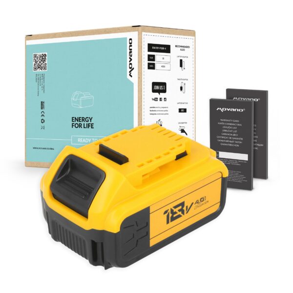 Bateria Movano 18V 4000mAh para Ferramentas Portáteis DeWalt DCB180, DCB200, DCB205 Series