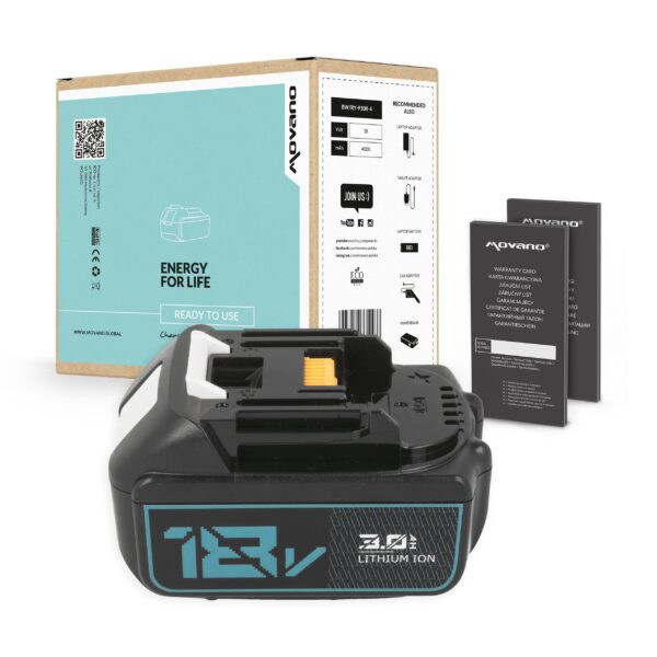 Bateria Movano 18V 3000mAh para Ferramentas Makita BL1830 BL1850 LXT Li-Ion com LED