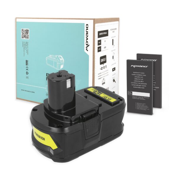 Bateria Movano 18V 5000mAh (90Wh) Li-Ion para Ferramentas Ryobi P10x Series e Mais - Alta Capacidade e Proteção Avançada