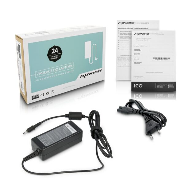 Carregador Movano 45W 19V 2.37A (3.0x1.1mm) para Portáteis Acer Aspire, Chromebook, Swift, Spin, TravelMate e Asus Zenbook, Chromebook