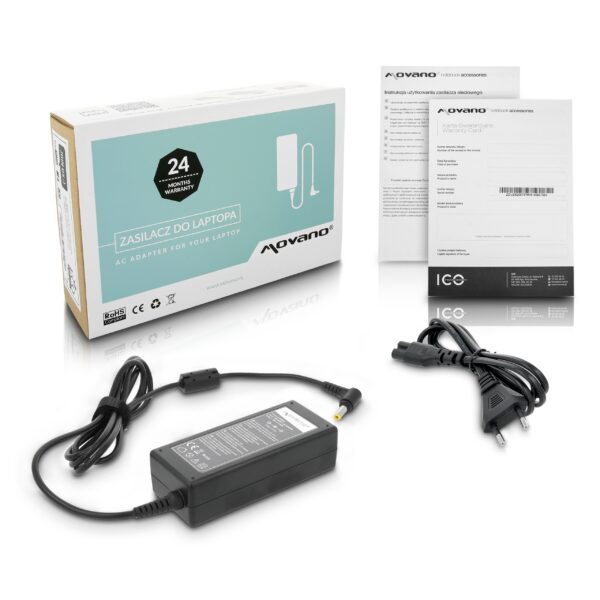 Carregador Movano 19V 3.42A 65W (5.5x2.5mm) para Portáteis Asus, Toshiba, Lenovo, MSI