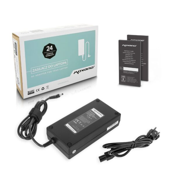 Carregador Movano 19.5V 11.8A 230W (5.5x2.5mm) para Portáteis Asus, MSI, Gigabyte e Medion